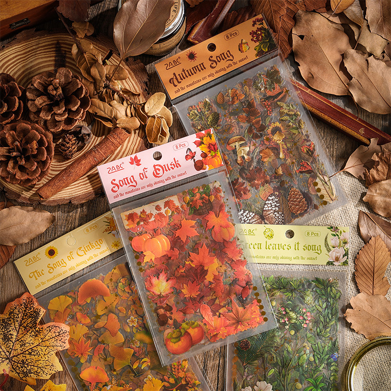 旧时确幸闪砂pet贴纸古早风零食饮料蛋糕手帐咕卡diy装饰素材贴画详情3