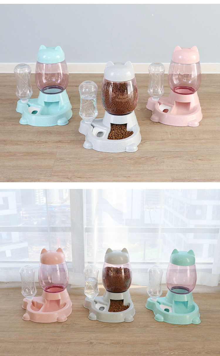 The new cat feeder, automatic water dispenser, cat food bowl and pet water dispenser do not wet the mouth and prevent the pet bowl from being knocked over pic 14