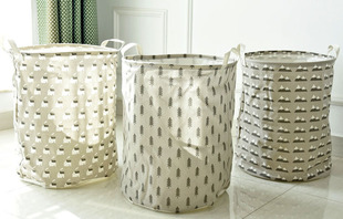 ZAKKA 棉麻脏衣桶 可折叠防水多功能储物桶 日韩 儿童杂物脏衣篮