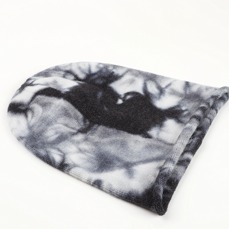 The popular tie-dyed woolen hats for men and women in foreign trade, the warm outdoor rolled-up pile hat, and the hip-hop knitted pullover cold hat for autumn and winter pic 18