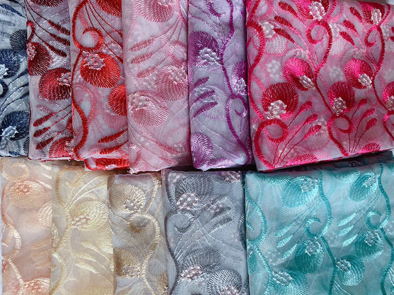 Factory direct sales of home textile accessories, embroidered leaf fabric, skirts, wedding dresses, lace accessories, multiple specifications customized pic 16