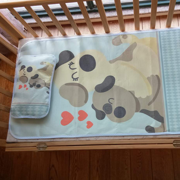 婴儿凉席带枕头新生儿冰丝席儿童夏季午睡席透气 婴儿床宝宝凉席详情9