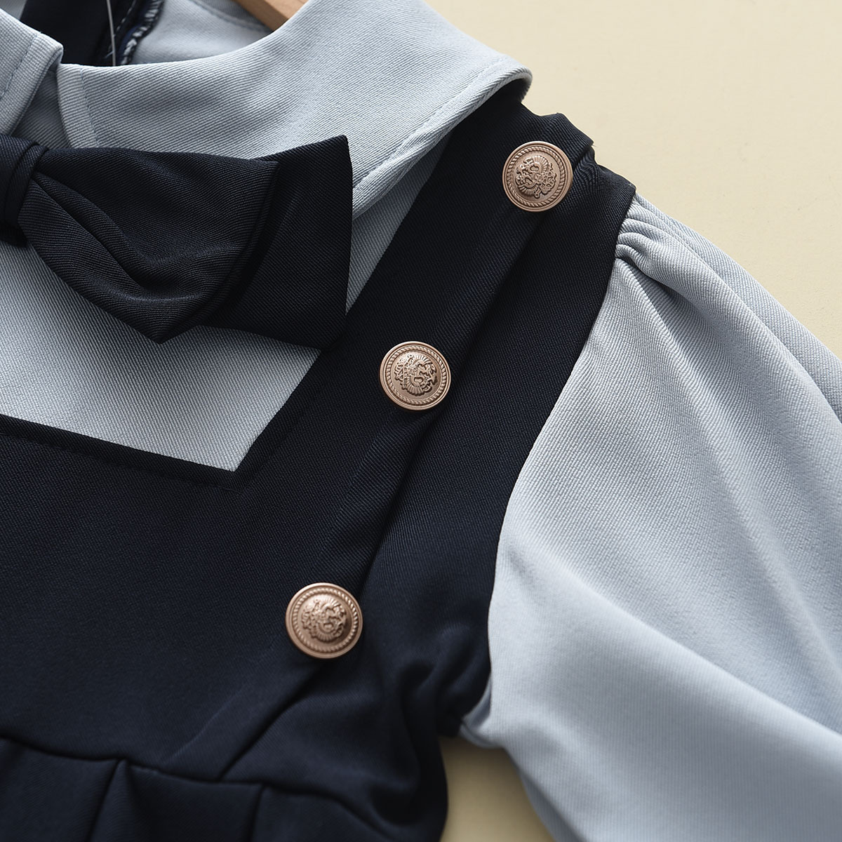 女童公主裙学院风秋季新款裙子衬衫儿童2024假两件连衣裙幼儿园详情5