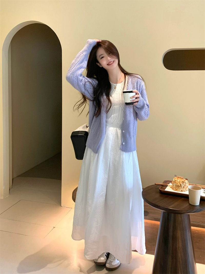 【 Ruida 】 Early Spring 2024 Spring New high-end white dress, cut-out dress, French-style long dress pic 6
