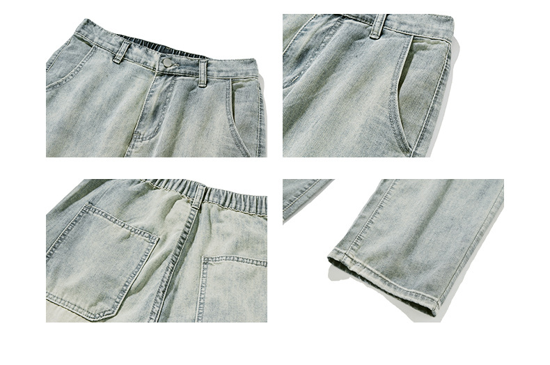 Guangzhou Xintang ultra-thin washed wide-leg elastic waist long pants for men and men, autumn, spring and summer, thin straight leg style pic 24