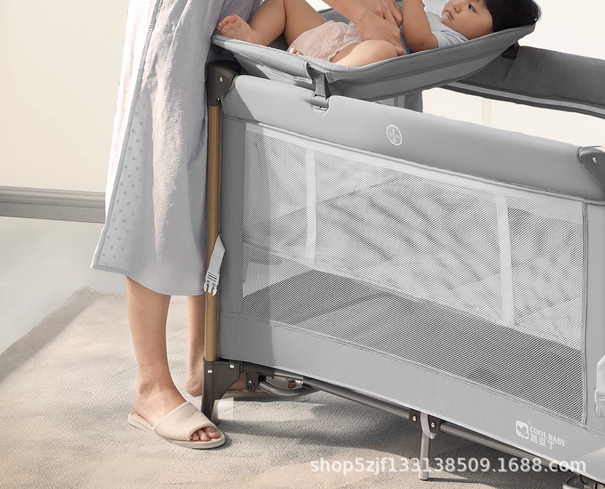 酷豆丁婴儿床折叠拼接大床便携式床可移动新生婴儿床尿布台宝宝床详情7