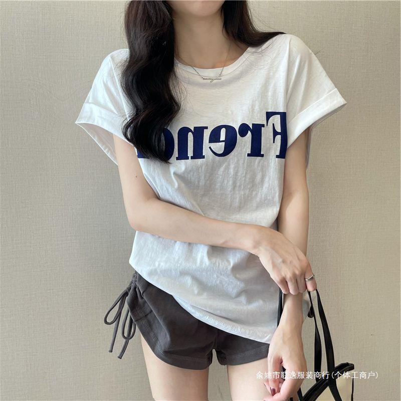 源头直发宽松短袖t恤女2024年新款夏季薄款设计感小众港味chic复详情20