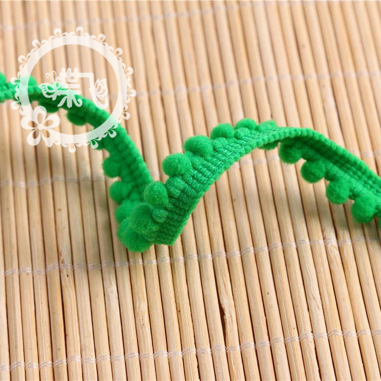 现货供应35色爆款密芽边毛毛虫织带DIY手工帽子服装辅料 毛球花边详情12