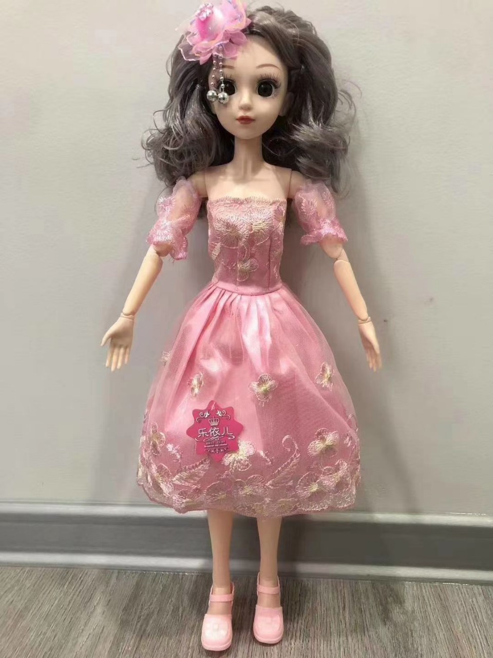 女孩公主大号迷你鞋子人物小号喷水卡通粉红芭娃娃比公主时尚玩具详情5