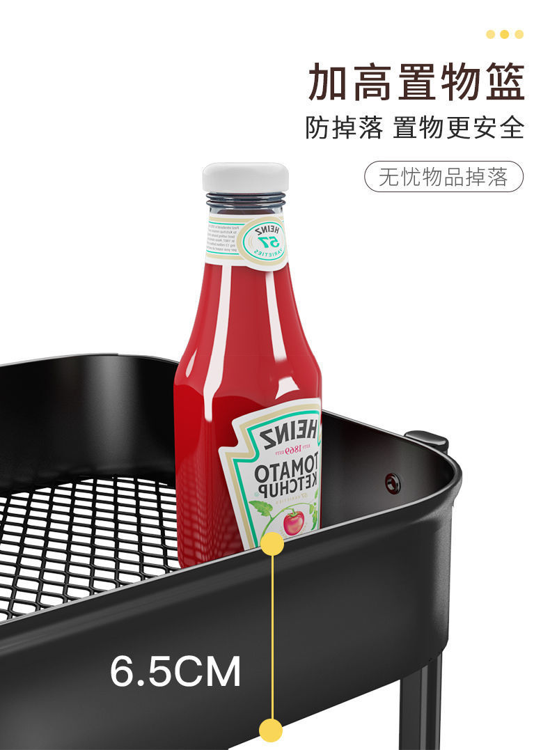 可移动厨房多功能置物架落地多层蔬菜零食收纳折叠小推车储物架子详情25