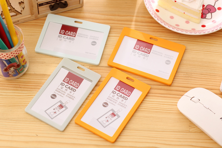 New brand of cartoon cute color hard plastic name tag holders, PVC employee ID card holders for wholesale pic 3