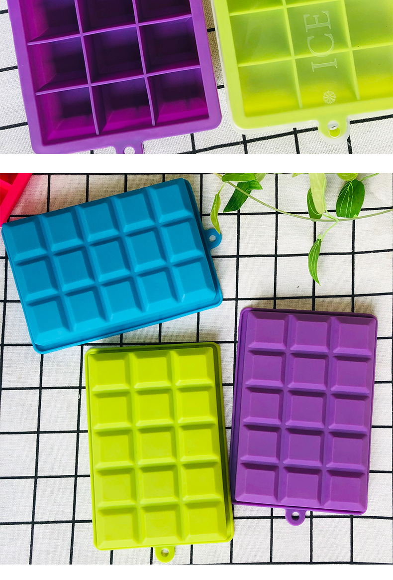 硅胶冰格15格方形带盖冰格模具家用制冰器冰格冰块模具详情6