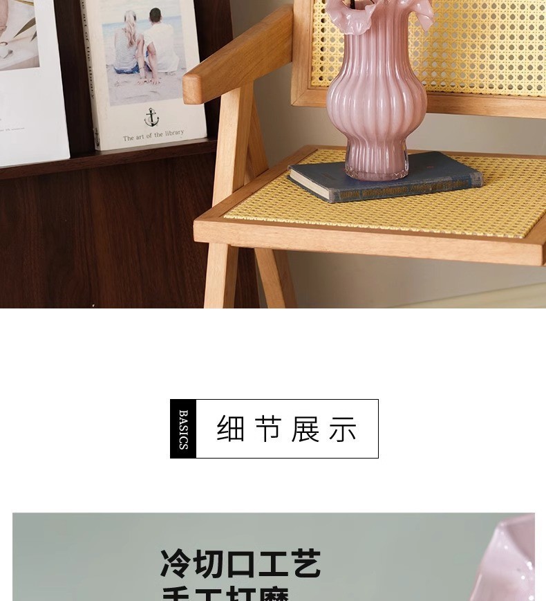 Vintage glass vases, living room flower arrangements, hydroponic, high-end pleated skirts, French retro ornaments, table soft decorations pic 9