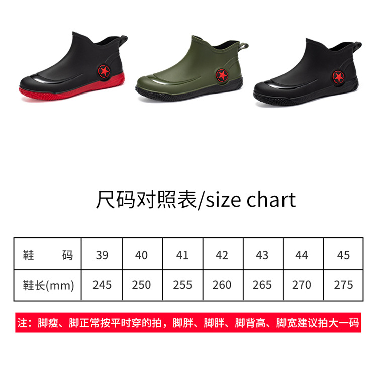 雨鞋短筒男款防滑耐磨赶海钓鱼水鞋2024新款男士加绒胶鞋防水雨靴详情3