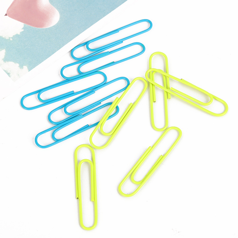 Wholesale color box 50mm paper clips, fluorescent color office drawing paper special fixed paper clips from the manufacturer pic 5
