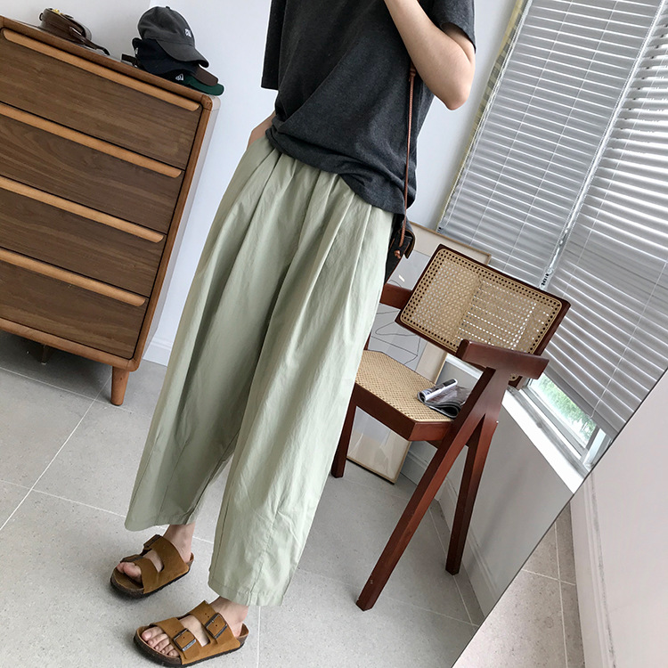 巨百搭轻薄透气酵洗棉小个子奶奶裤九分宽松显瘦休闲裤女夏季薄款详情12