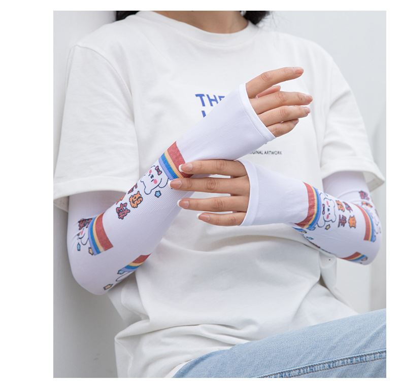 2021春夏季防晒袖套薄款冰丝手袖女骑车户外冰手臂套日系小清新袖详情13
