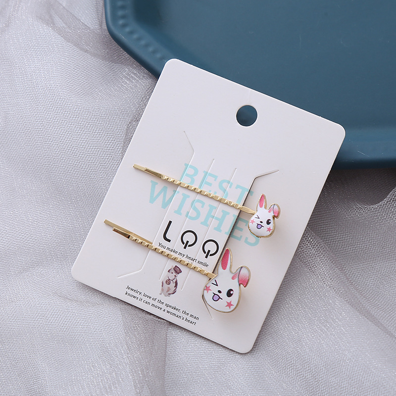 New cartoon cute rabbit one-piece hairpin, seamless hair clip, sweet and girlish side clip, bangs clip, hair accessory pic 4
