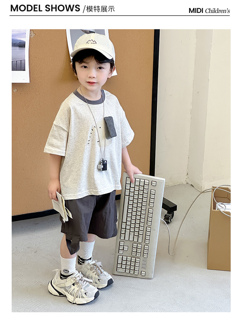 夏款童装儿童短袖T恤男童纯棉圆领上衣韩版宝宝可爱小狗半袖夏装详情23