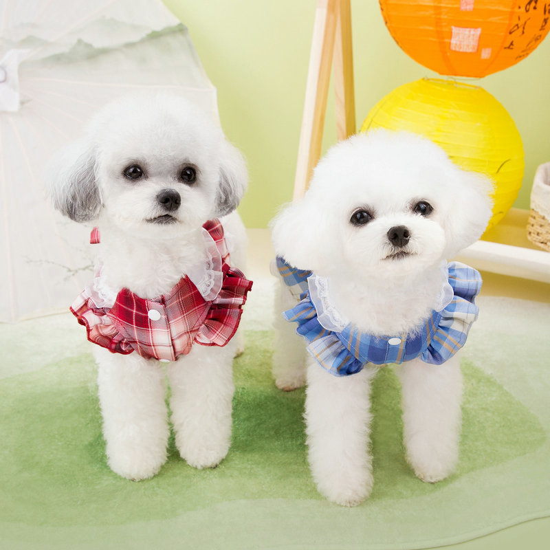 Pet jk skirts, pet summer thin dog clothes, small dog teddy bichon frise summer clothes, cat clothes, uniforms, campus skirts pic 8