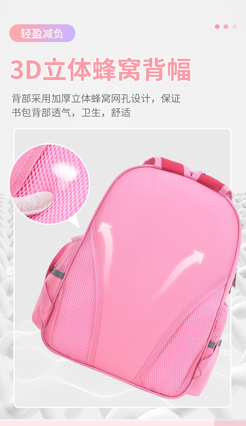 小学生书包儿童卡通书包双肩护脊减负代发批发印logo男女书包可爱详情7