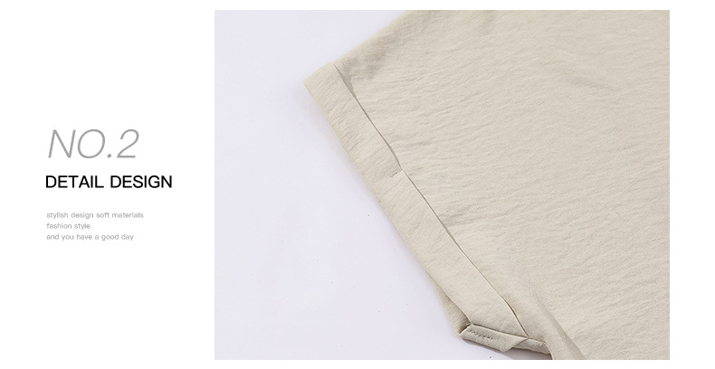 时颖夏季新款纯色V领短袖T恤女欧美时尚褶皱薄款透气套头衫女详情15