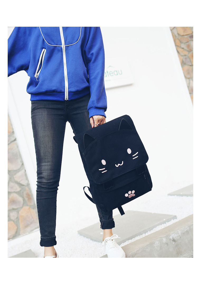 Wholesale Japanese-style cute three-dimensional cat large-capacity schoolbags, cute girls, pink and cute cartoon backpacks, backpacks for girls pic 11