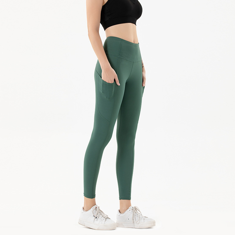 2020 New style yoga pants for women, cross-border Amazon double-sided nylon stretch sports tight pants, European and American fitness pants for women pic 20