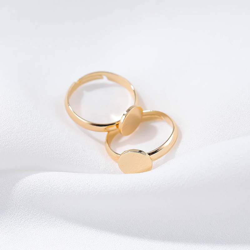 14k gold-plated copper with real gold diy color retention accessory ring, open ring, empty stand accessory, and can stick pearl ring stand pic 6