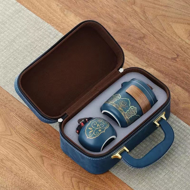 Portable outdoor camping travel tea set, ceramic quick customer cup, business souvenir gift wholesale available with logo pic 5