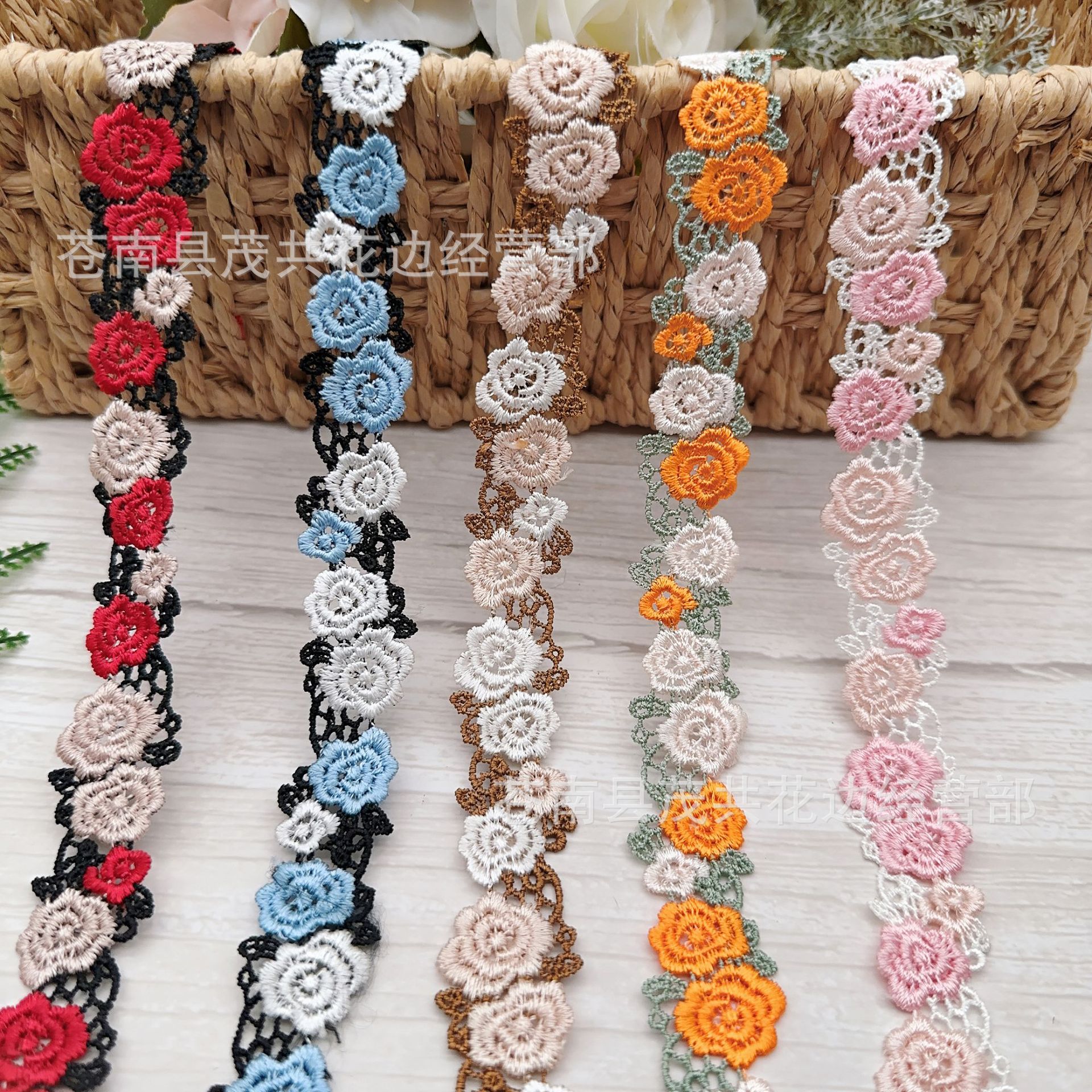 Water-soluble multi-color embroidered lace rose, water-soluble barcode, Chinese and ethnic style cheongsam clothing lace accessories pic 8