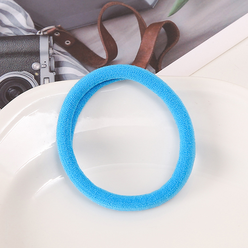 Wholesale of large colored towel loops, seamless adult rubber bands, high-elasticity ponytail tie, hair bands, headwear and hair ties pic 24
