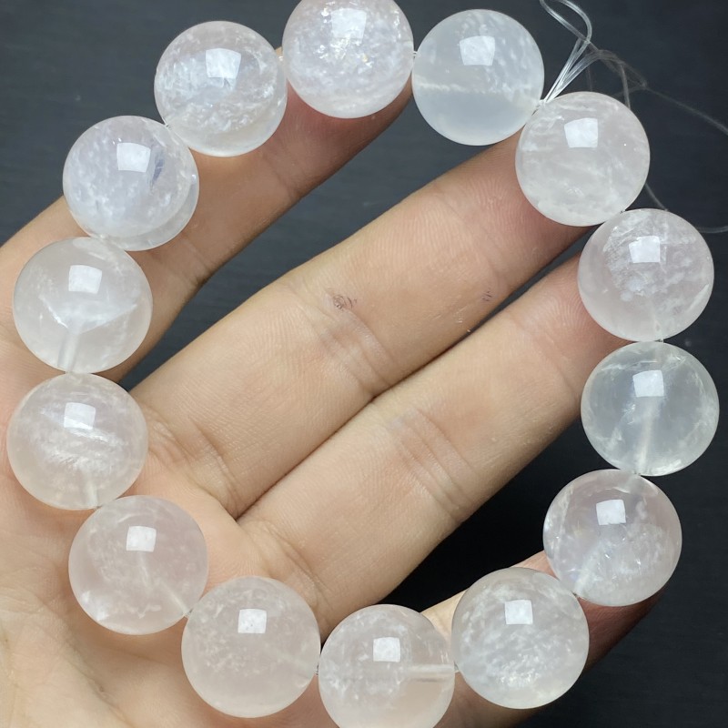 Ins natural glitter milk white crystal bracelet, Giant Ah Se white crystal jewelry wholesale with free shipping pic 6
