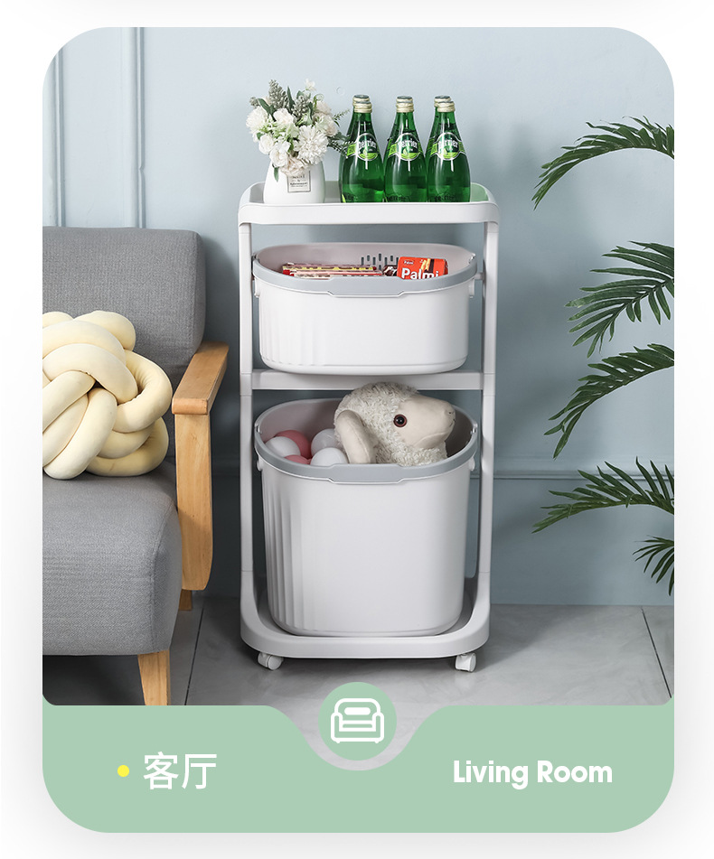Factory direct sales: Household multi-functional storage rack with wheels, rotating bathroom floor-standing storage basket, bathroom laundry basket pic 22