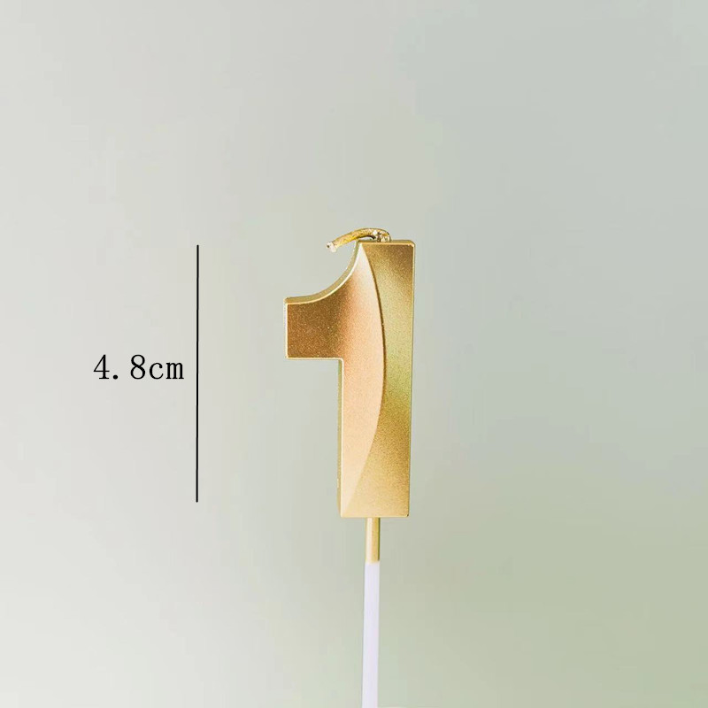 Birthday candles with gold plating, 0-9 cake decoration, party supplies, PVC box, digital candles pic 4