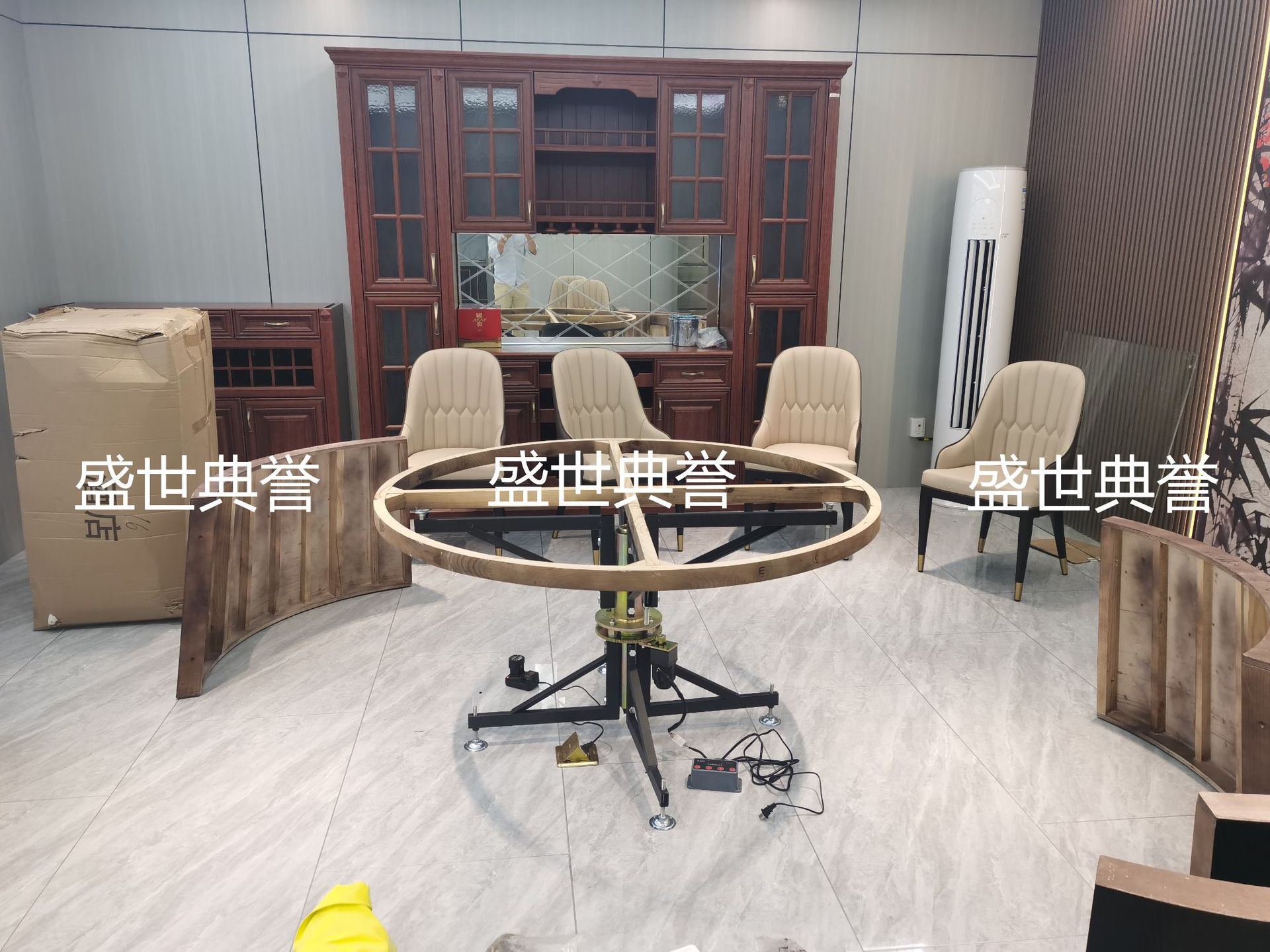 佛山专业生产酒店实木电动餐桌酒楼电动转盘餐桌海鲜餐厅轻奢餐桌详情1