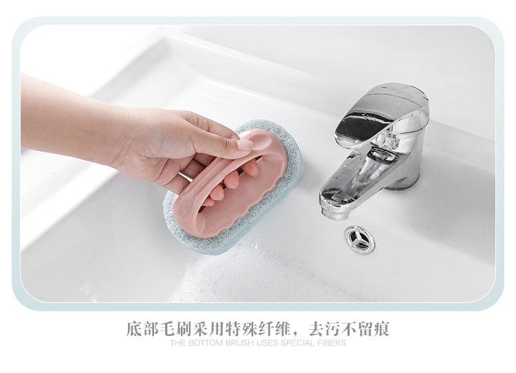 Thickened sponge brush, pot brush, bathroom handle, bathtub brush, kitchen and bathroom tile cleaning brush T pic 7