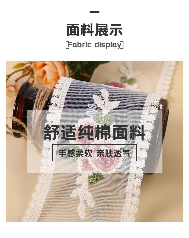 DIY handmade accessories for 9CM three-color embroidered lace double-sided set gauze bow curtains, hair clips and hair bands pic 3