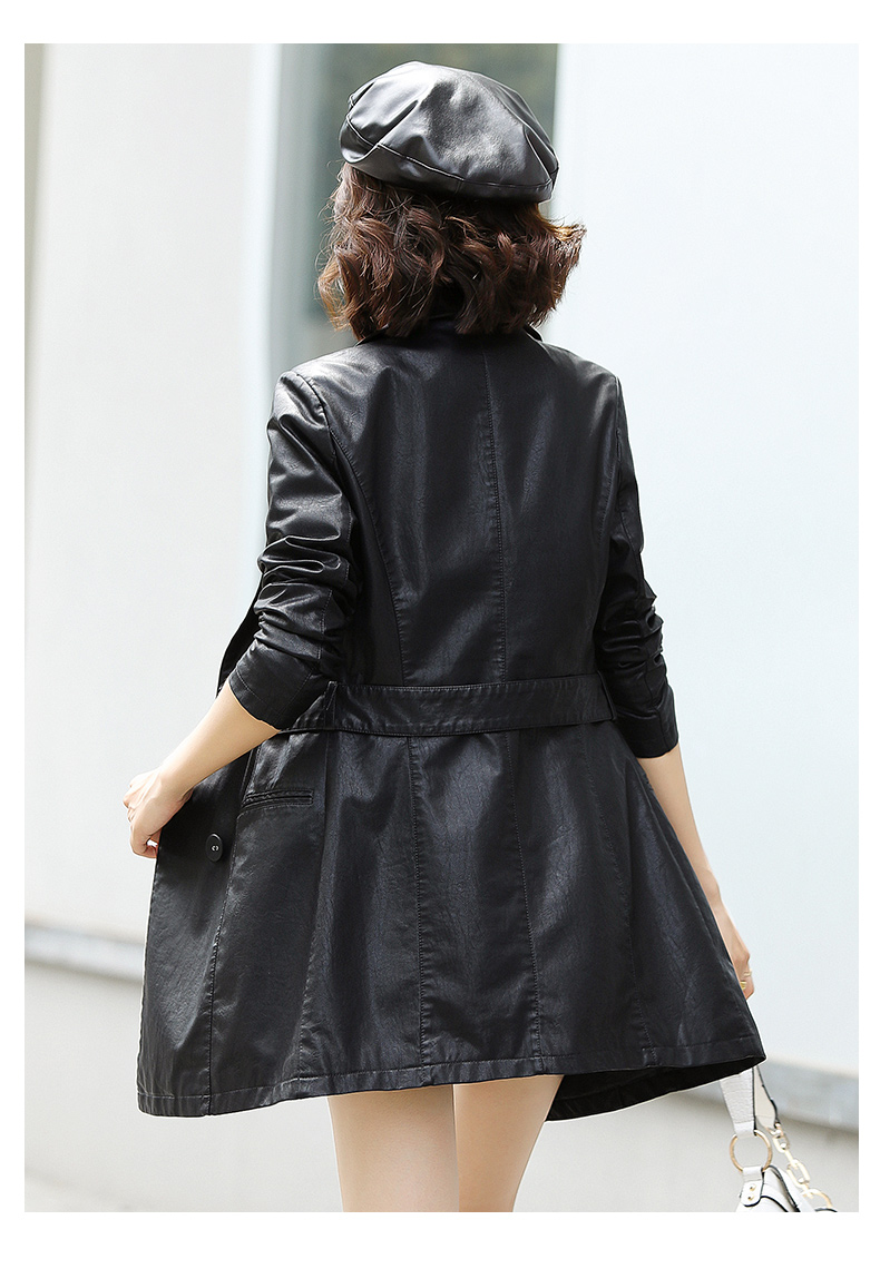 Retro Hong Kong-style casual small suit jacket for women, 2022 Spring and Autumn new Korean-style elegant pu leather suit jacket pic 15