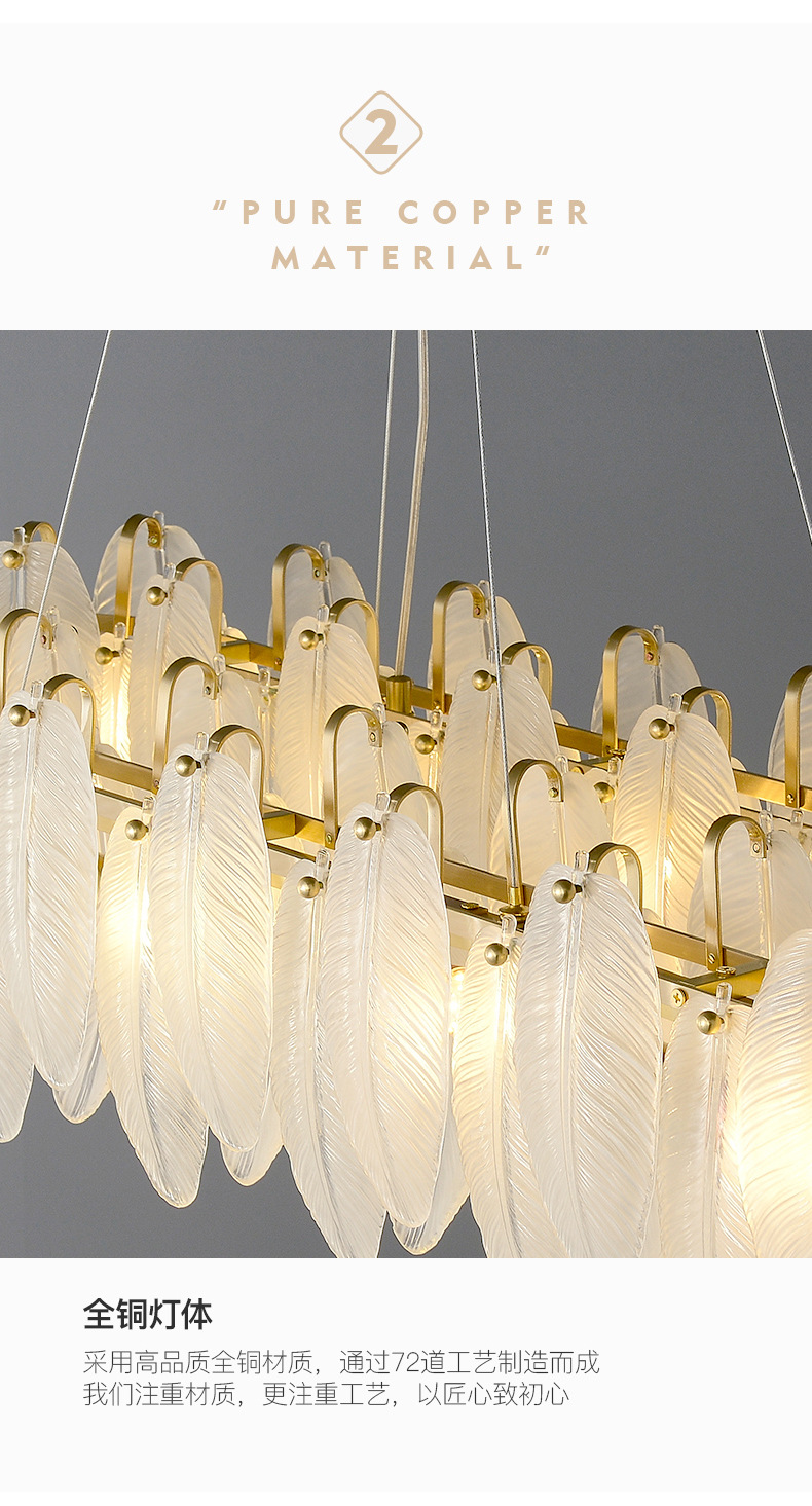 2022年新款美式轻奢全铜餐厅吊灯后现代设计师吧台样板间创意灯具详情3