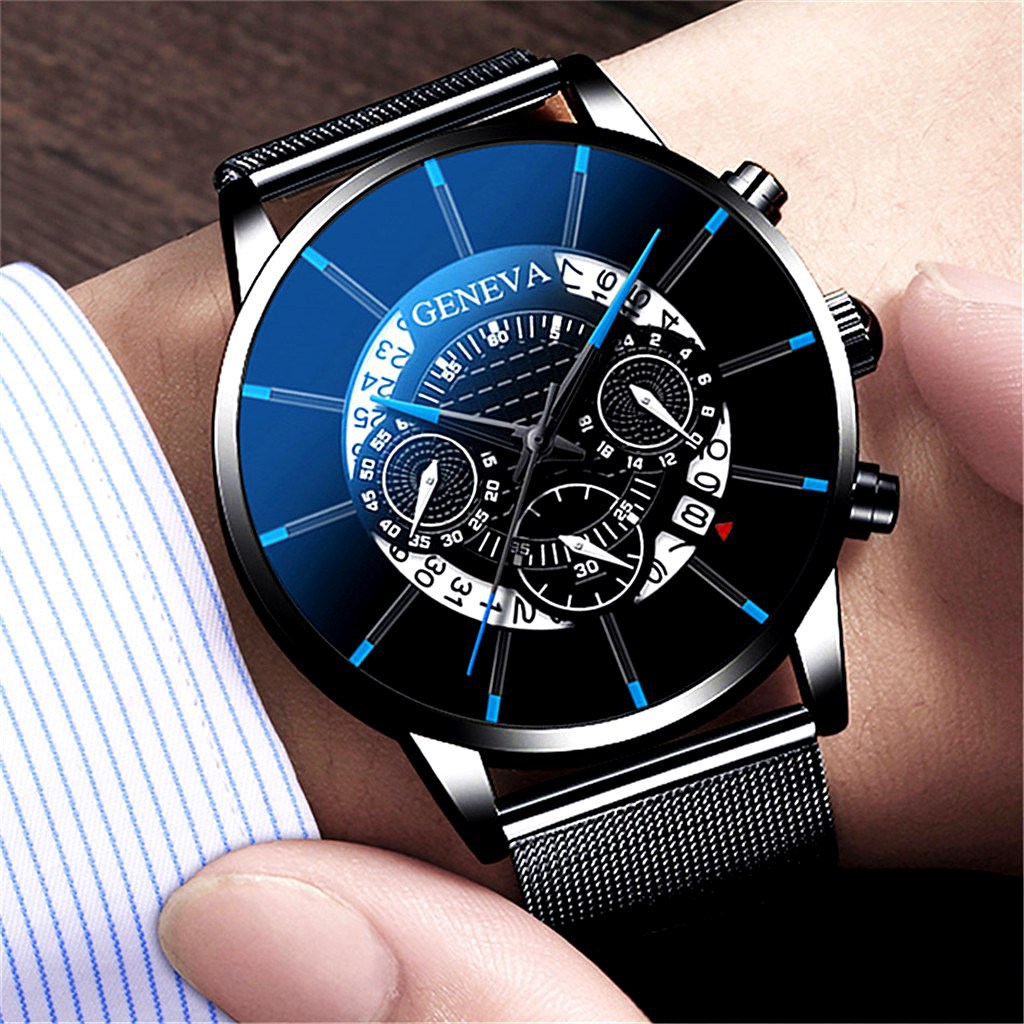 Aliexpress best-selling alloy mesh band watch, ultra-thin mesh band multi-functional casual steel band quartz watch for men pic 13