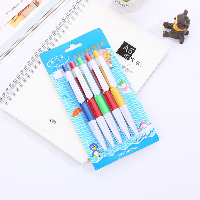 Factory direct sales of 5 ballpoint pens with suction cards, learning, home, business and office writing tools, oil-based pens, ballpoint pens pic 7