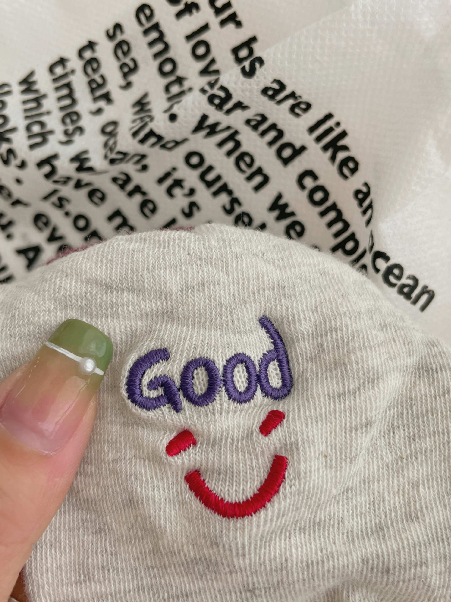 袜子女 春夏款刺绣笑脸字母精梳棉不掉跟时尚潮流ins可爱隐形船袜详情12