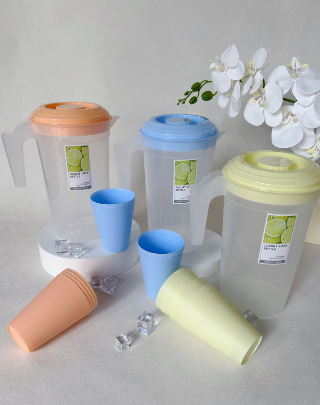 New plastic cold water bottle with large capacity for household tea brewing, measuring pot, milk tea shop cold water bottle with scale, commercial use pic 2