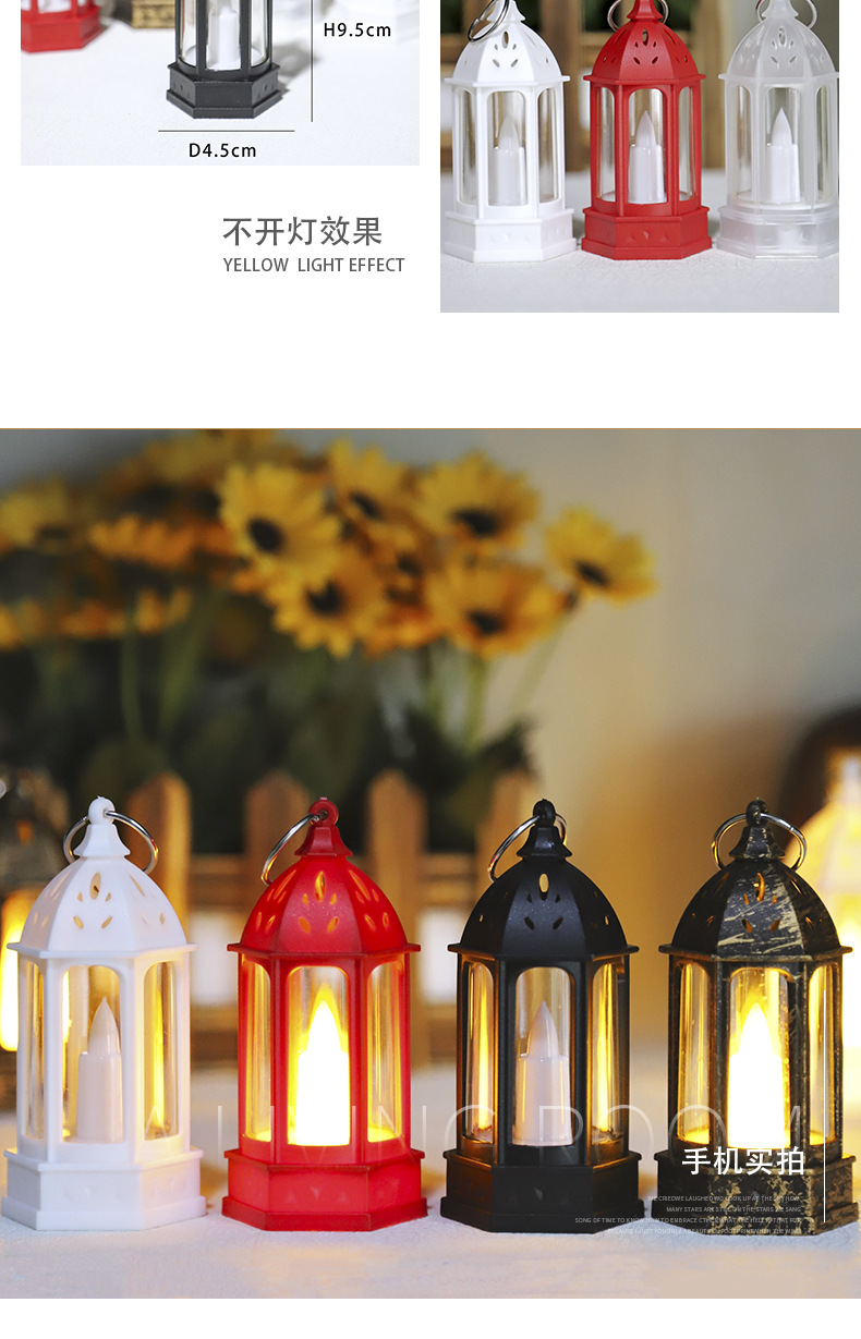 Christmas mini wind lamps, retro oil lamps, plastic wind lamps, led candle lamps, home decoration, desktop ornaments pic 6