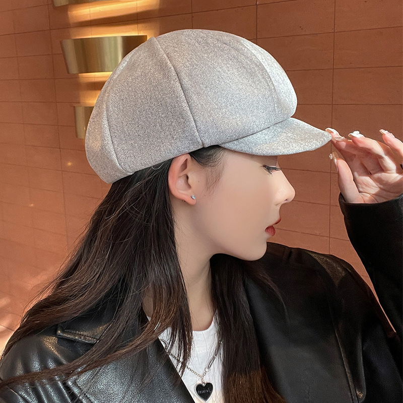 Otoño-invierno 2022 gorra de octagón niño japonés artes y artes sombrero de periódico versátil Señora Inglesa lengua de pato pintor boina pic 6