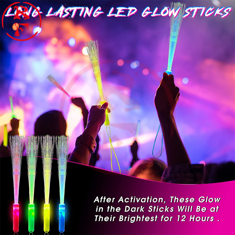 Colored optical fiber fluorescent sticks, led bars, festival parties, wedding props, concert led light-emitting optical fiber sticks pic 6