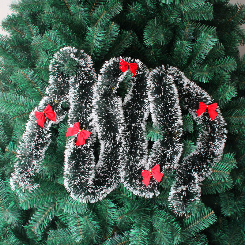 Christmas tree decorations, Christmas decorations, dark green with white edges, Christmas colorful strips, Christmas wool strips, Christmas rubia pic 4
