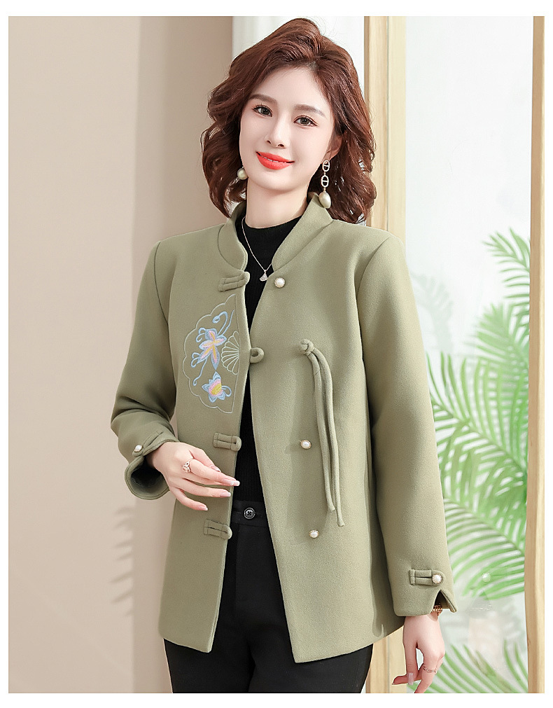 New autumn coat for middle-aged mothers in 2024, a new Chinese-style and stylish spring and autumn woolen overcoat for middle-aged and elderly women pic 36