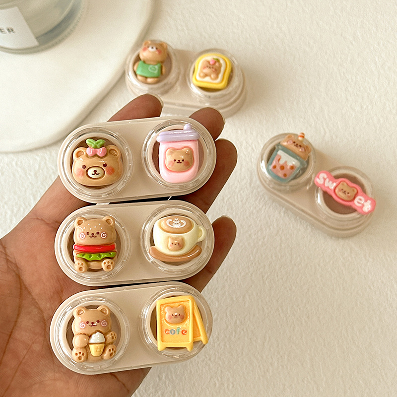 One-piece drawer-type contact lens case, beauty contact lens companion box, cute care box, compact and portable CT35 pic 9